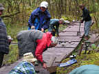 Building a boardwalk on a nature reserve